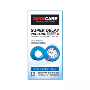 کاندوم سوئیس کر مدل SUPER DELAY بسته 12 عددی