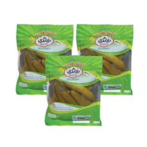 خیارشور نمکی پامچال - 525 گرم مجموعه 3 عددی