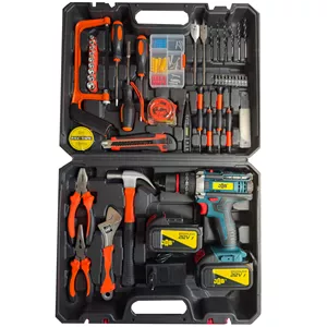 ریل پیچ گوشتی چکشی شارژی 10 میلی متری 212 ولت جاب مدل JB-212 ACCESSORIES مجموعه 199 عددی