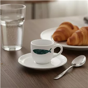 فنجان و نعلبکی سرامیکی بومی مدل ماهی