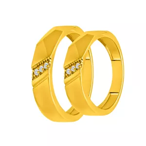 ست حلقه طلا 18 عیار زنانه و مردانه اقلیمه مدل AT2251