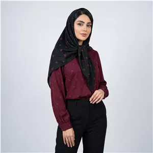 روسری زنانه مدل حریر کرپ گلدار مجلسی کد ab485