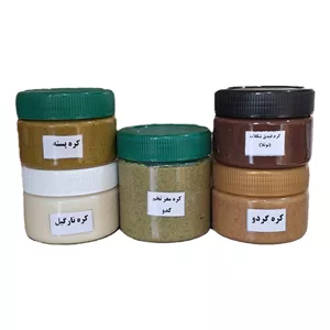 کره پسته و کره نارگیل و کره تخم کدو و کره گردو و کرم فندق شکلات آراکا - 850 گرم بسته 5 عددی