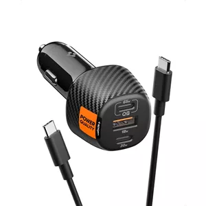 شارژر فندکی 113 وات سه پورت اسپیگن مدل EV1133 به همراه کابل تبدیل USB‑C