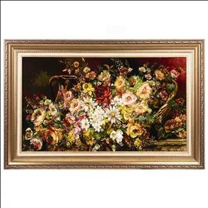 تابلو فرش دستباف سی پرشیا مدل گل در سبد حصیری کد 903656