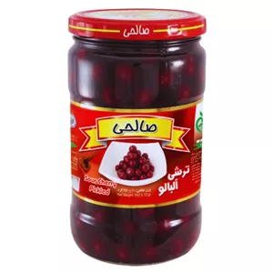 ترشی آلبالو صالحی پاستوریزه ممتاز - 650 گرم مجموعه 12 عددی