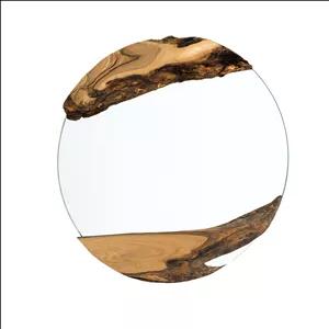 آینه دیواری مدل چوبی روستیک گرد