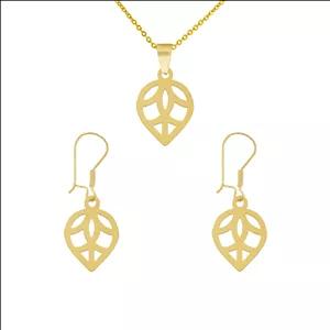 نیم ست طلا 18 عیار زنانه نیکان گلد مدل برگ 7677