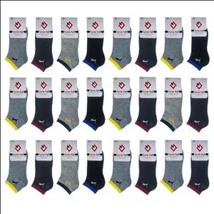 جوراب ساق کوتاه مردانه نوین بافت کد 624 بسته 24 عددی