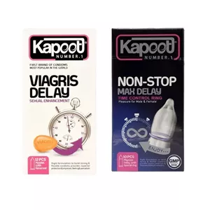 کاندوم تاخیری کاپوت مدل NON-STOP بسته 10 عددی به همراه کاندوم تاخیری کاپوت مدل Viagris Delay بسته 12 عددی