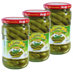 خیارشور سرکه ای پاستوریزه ویژه صالحی - 650 گرم مجموعه 3 عددی