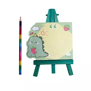 کاغذ یادداشت مدل نوت بوم طرح دایناسور کد 1205 به همراه مداد و پایه بسته 3 عددی