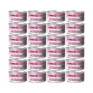 کنسرو غذای گربه نابالغ فیلاین 75 مدل Kitten پته طعم مرغ و ماهی وزن 1800 گرم بسته 24 عددی