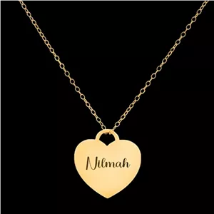 گردنبند طلا 18 عیار زنانه با زنجیر حلقه‌ای (فلامینگو) لیردا مدل اسم نیلماه 129027 