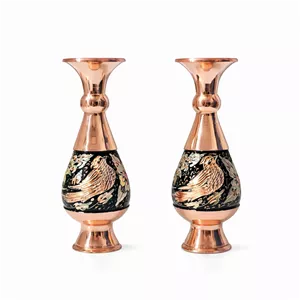 گلدان مسی مدل الماس تراش کد 1602 بسته دو عددی
