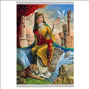 فرش پارچه‌ای دفه مدل فرشینه شانل مخمل طرح فانتزی کد 7004