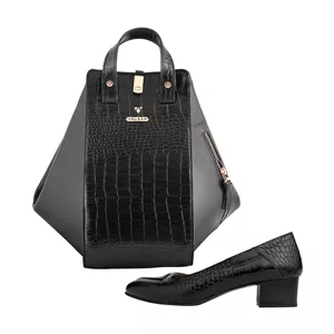 ست کیف و کفش زنانه چرم یلسان مدل لیان کد AYSU-GC-906-msk