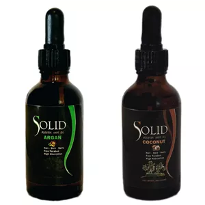 روغن نرم‌کننده سالید مدل آرگان و نارگیل مناسب برای انواع مو حجم 100 میلی‌لیتر  مجموعه 2 عددی