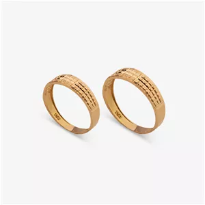 ست حلقه طلا 18 عیار زنانه و مردانه دوست خوب مدل DK154