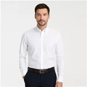 پیراهن آستین بلند یقه برگردان مردانه آریوان مدل ژاکارد یقه دکمه دار کد FS122