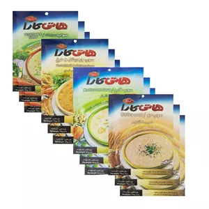 سوپ میکس ورمیشل مرغ، سبزیجات، قارچ و جو هاتی کارا - 77 گرم بسته 12عددی