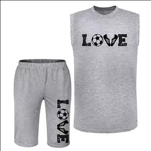 ست تاپ و شلوارک راحتی مردانه مدل A465 طرح فوتبالی