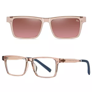 فریم عینک طبی آلبرت وگ مدل CG7703C286P191 Polarized Double Switch مناسب برای انواع صورت به همراه کاور آفتابی
