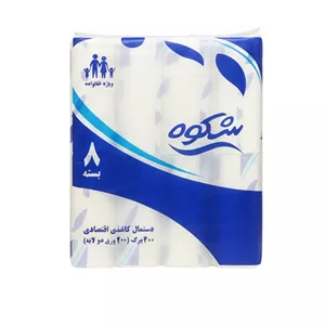 دستمال کاغذی 200 برگ دو لایه شکوه مدل ED-08 بسته 8 عددی