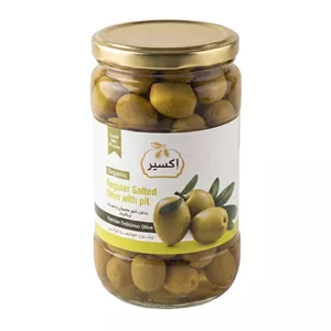 زیتون شور معمولی با هسته ارگانیک اکسیر - 670 گرم