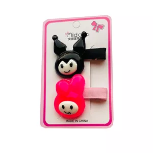 گیره مو دخترانه مدل کرومی و ملودی بسته 2 عددی