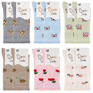 جوراب ساق بلند بچگانه دیمیتری مدل DMK1-5 مجموعه 12 عددی