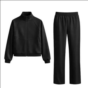 ست سویشرت و شلوار ورزشی زنانه مدل جلو زیپ O-y3685