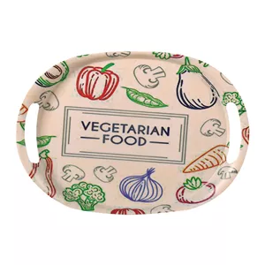 سینی دسته دار مهروز مدل 5001 vegetrian food سایز 20×30 سانتی متر