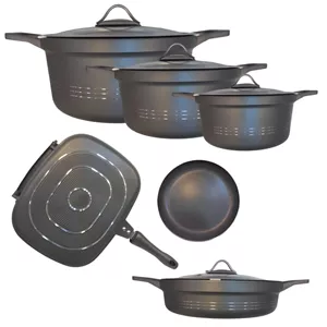 سرویس قابلمه و تابه گرانیتی 11 پارچه مدل کلاسیک