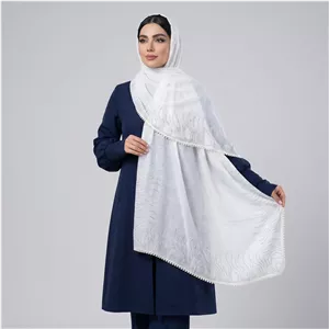 شال زنانه مدل اسلپ نگین و مرواریدی موج دار کد ۰۰۱۰