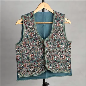 جلیقه رسمی زنانه مدل لینن ترمه سنتی کد AK1618