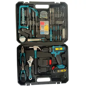 دریل پیچ گوشتی چکشی شارژی 10 میلی متری 212 ولت جاب مدل JB-212 industril مجموعه 199 عددی