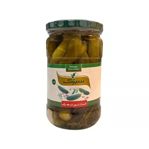 خیارشور درشت سرکه‌ای سبزک - 650 گرم