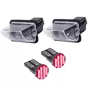 چراغ پلاک خودرو قطعه سازان کبیر مدل EK-207RED-3010359 مناسب برای پژو 207 به همراه لامپ مجموعه 4 عددی