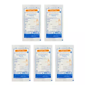 دستکش جراحی غیر پودری رویال مد مدل Sterile سایز 7/5 بسته 5 عددی