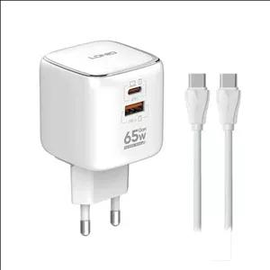 شارژر دیواری 45 وات 2 پورت الدینیو مدل Q2617 به همراه کابل usbC