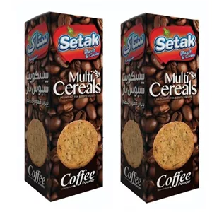 بیسکوییت سبوس دار چند غله قهوه ستاک - 300 گرم بسته 2 عددی
