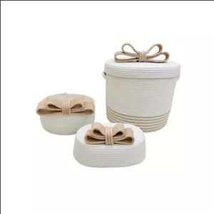 ست سبد وسایل کودک مدل قیطان دوزی طرح پاپیون مجموعه سه عددی 