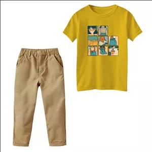 ست تی‌شرت و شلوار دخترانه مدل پازل