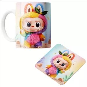 ماگ پاد آفرین مدل لبوبو کد z149 به همراه زیر لیوانی