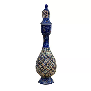 تنگ میناکاری مسی اسماعیلی مدل خمره ای طرح نقش برجسته کد 841159-1 