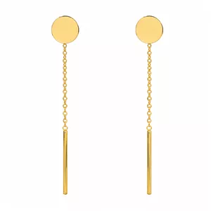گوشواره بخیه‌ای طلا 18 عیار دخترانه نیکان گلد مدل NK223 
