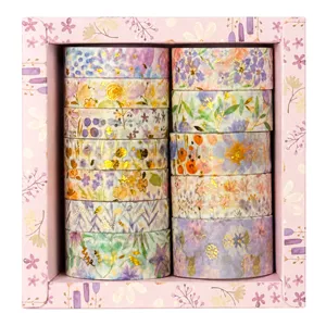 چسب کاغذی مدل Floral عرض 2 سانتی متر بسته 12 عددی