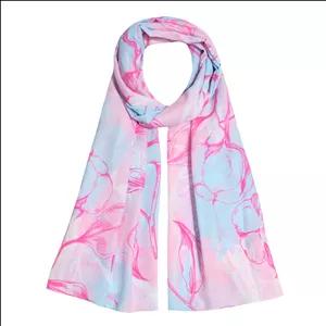 شال زنانه مدل نخی خنک تابستانه محبوب طرح آبرنگی کد 7075