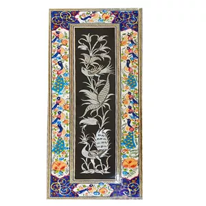 تابلو قلمزنی مسی مدل طاووس کد 00643 